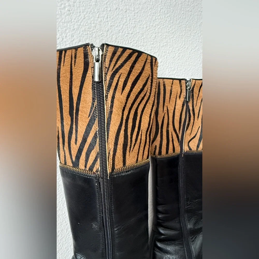 Black and Brown animal print Women's Boots - Picture 5 of 10
